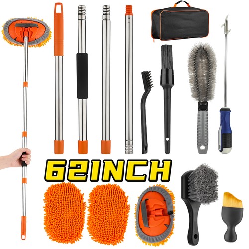Telescopic car cleaning brush - cleaning,